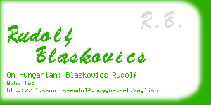 rudolf blaskovics business card